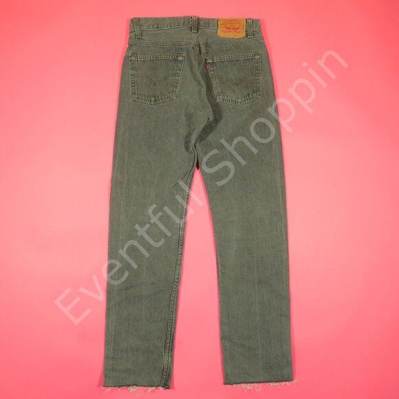 Vintage Levis 501 Jeans Womens 30 Gray Faded Ripped Raw Hem Urban Renewal 80s - Picture 3 of 8